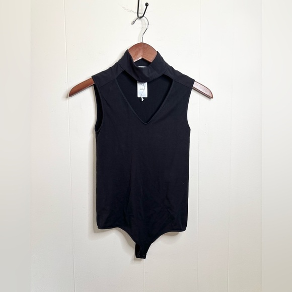 Wolford black choker v neck bodysuit size XS stretchy new - Picture 1 of 4